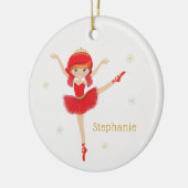 Red Hair Christmas Ballerina Keramik Ornament (Links)