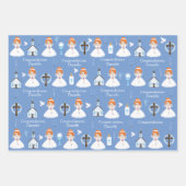 Red Hair First CommunityGirl Geschenkpapier Set (Vorderseite 3)