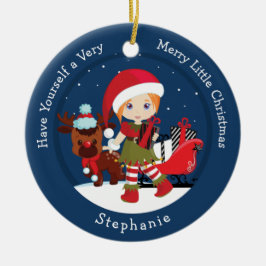 Red Hair Girl Elf Keramik Ornament