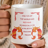 Red Hair Majestic Einicorn Personalisiert Kaffeetasse