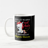Red Hair Majestic Unicorn Funny Ginger Head Pride Kaffeetasse (Links)