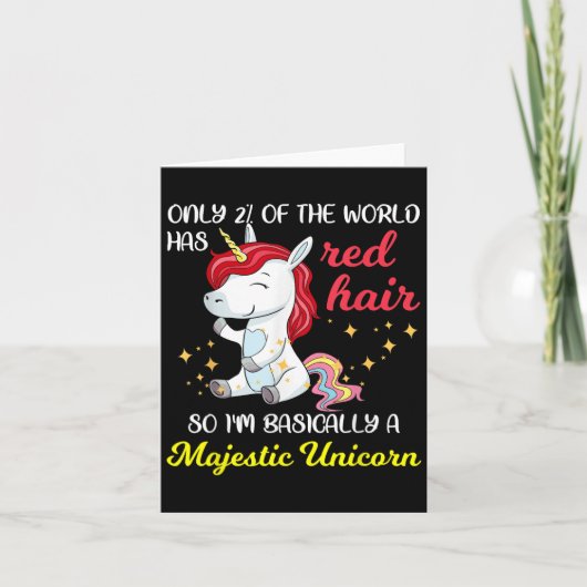 Red Hair Majestic Unicorn Funny Ginger Head Pride Karte (Vorderseite)