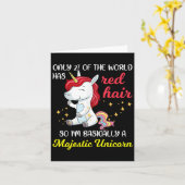 Red Hair Majestic Unicorn Funny Ginger Head Pride Karte (Gelbe Blume)