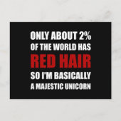 Red Hair Majestic Unicorn Postkarte (Vorderseite)