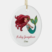 Red Hair Mermaid Personalisiert Redhead Ginger Keramik Ornament (Rechts)