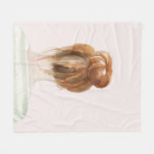 Red Hair Top Knot Bun Fleecedecke (Vorderseite (Horizontal))