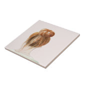 Red Hair Top Knot Bun Fliese (Seite)