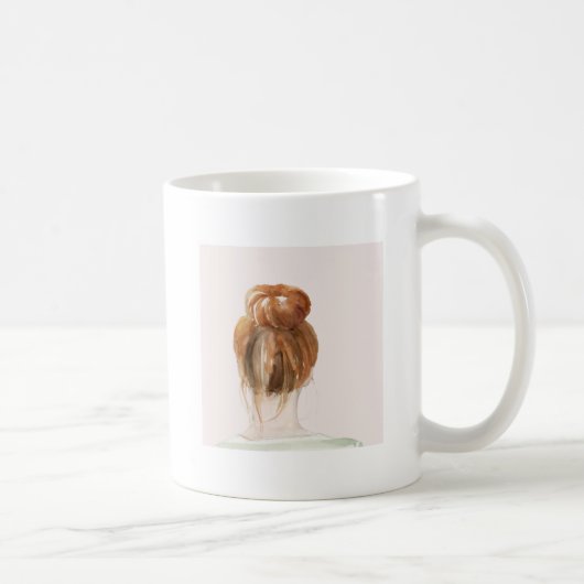 Red Hair Top Knot Bun Kaffeetasse (Rechts)