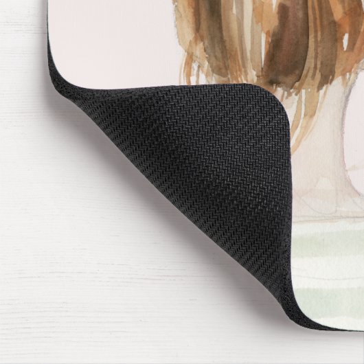 Red Hair Top Knot Bun Mousepad (Ecke)