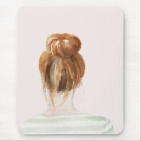 Red Hair Top Knot Bun