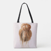 Red Hair Top Knot Bun Tasche (Rückseite)