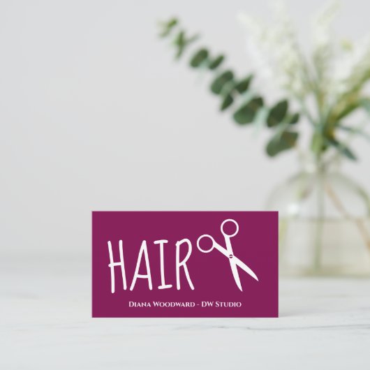 Red Hairdresser Flat Loyalty Card Treuekarte (Stehend Vorderseite)