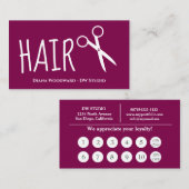 Red Hairdresser Flat Loyalty Card Treuekarte (Vorne/Hinten)