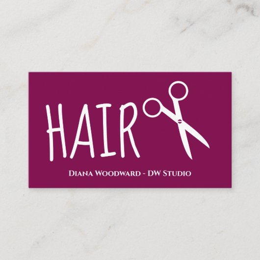 Red Hairdresser Flat Loyalty Card Treuekarte (Vorderseite)