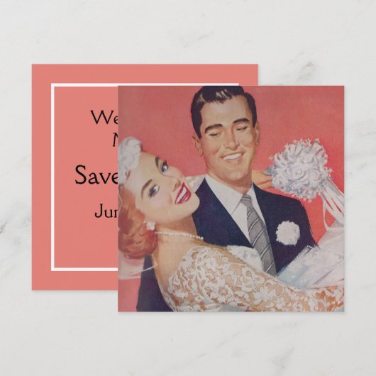 Red Haired Bride Wedding Save The Date (Vorne/Hinten)