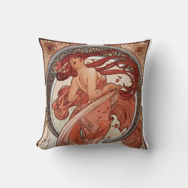 Red Haired Dancing Girl - Mucha Kissen (Vorderseite)