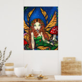 Red Haired Fairy Queen ART DRINT Poster (Küche)