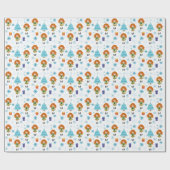 Red Haired Irish Dancer Winter Pattern Weihnachten Geschenkpapier (Flach)