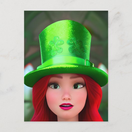 Red Haired St. Patricks Woman Postkarte (Vorderseite)