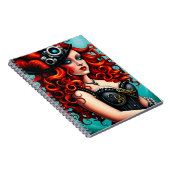 Red Haired Streampunk Woman Notizblock (Rechte Seite)