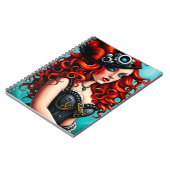Red Haired Streampunk Woman Notizblock (Linke Seite)