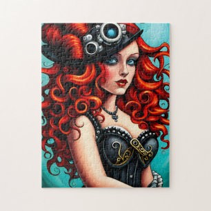 Red Haired Streampunk Woman Puzzle