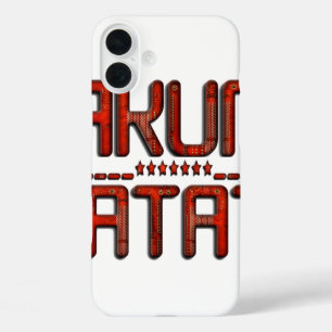 Red Hakuna Matata 3D Techno Star Design iPhone 16 Plus Hülle