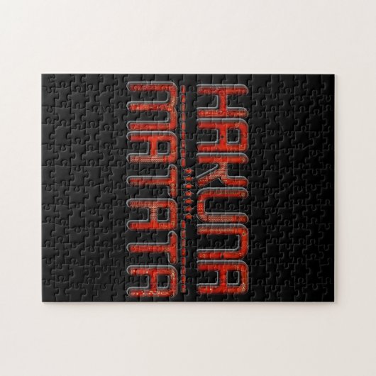 Red Hakuna Matata 3D Techno Star Design Puzzle (Horizontal)