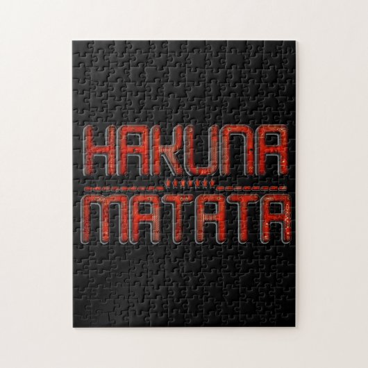 Red Hakuna Matata 3D Techno Star Design Puzzle (Vertikal)