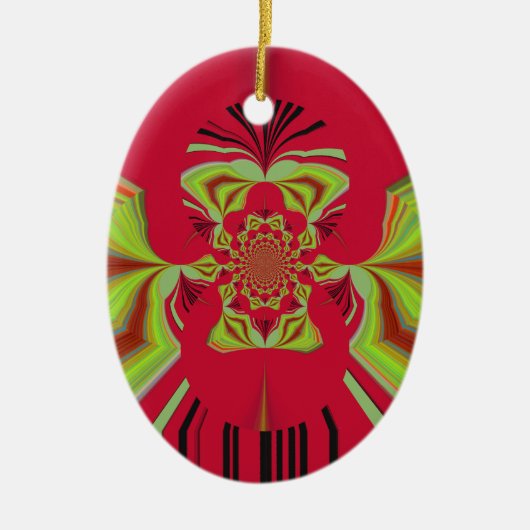 Red Hakuna Matata Muster Keramik Ornament (Vorne)