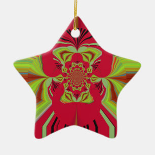 Red Hakuna Matata Muster Keramikornament
