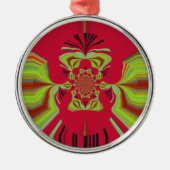Red Hakuna Matata Muster Ornament Aus Metall (Vorne)