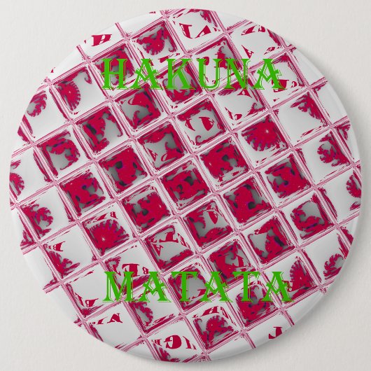 Red Hakuna Matata Style Button (Vorderseite)