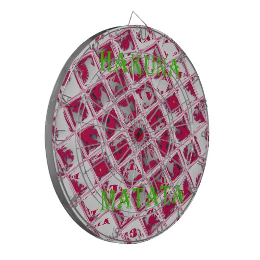 Red Hakuna Matata Style Dartscheibe (Vorderseite Links)