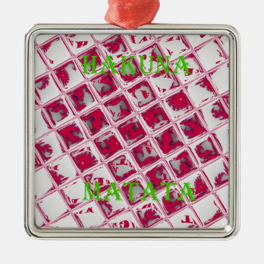 Red Hakuna Matata Style Ornament Aus Metall (Vorne)