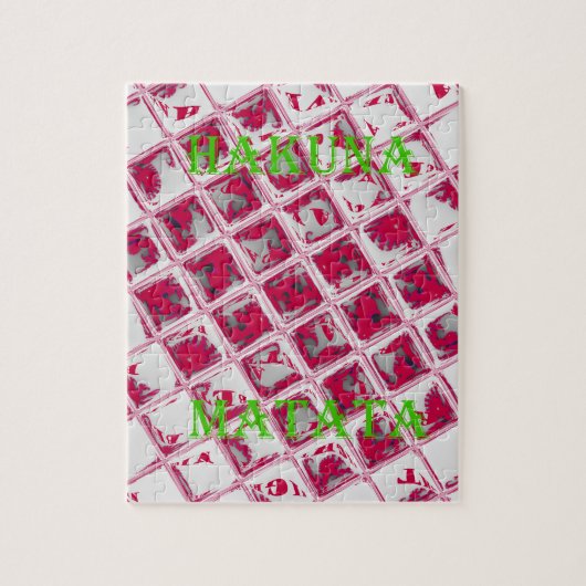 Red Hakuna Matata Style Puzzle (Vertikal)