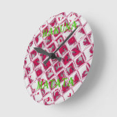 Red Hakuna Matata Style Runde Wanduhr (Winkel)