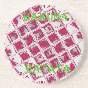 Red Hakuna Matata Style Sandstein Untersetzer