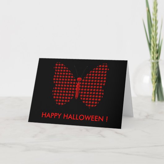 Red Halloween Butterfly Karte (Vorderseite)