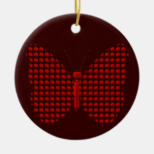 Red Halloween Butterfly Keramikornament