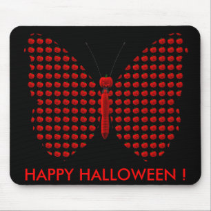Red Halloween Butterfly Mousepad