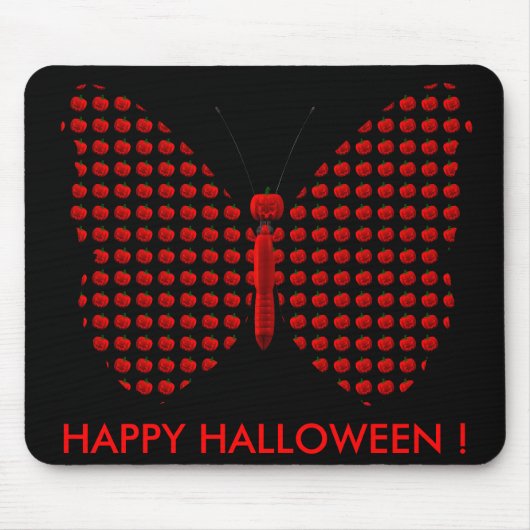 Red Halloween Butterfly Mousepad (Vorne)