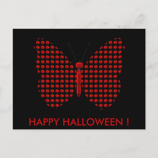 Red Halloween Butterfly Postkarte (Vorderseite)