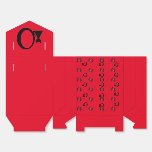 Red Halloween & Cat Design Geschenkschachtel (Ungefaltet)