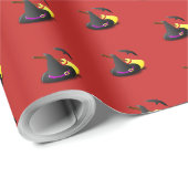 RED HALLOWEEN LINEN GESCHENKPAPIER (Rolleneckpunkt)