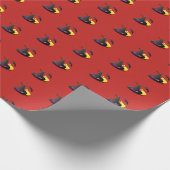 RED HALLOWEEN LINEN GESCHENKPAPIER (Ecke)