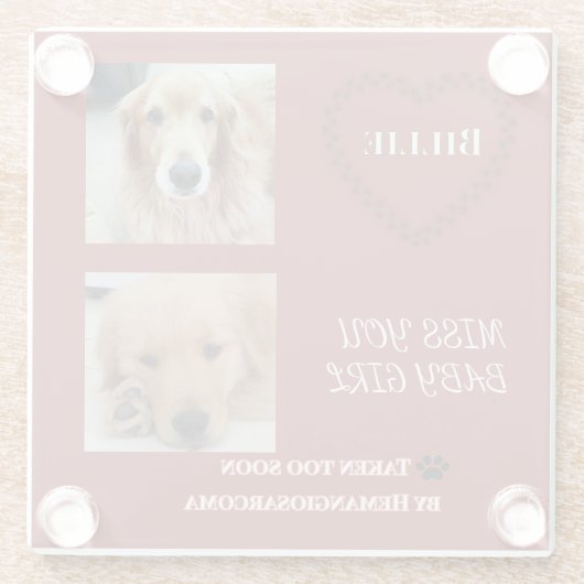 Red Halo Pet Loss Keepsake Glasuntersetzer (Rückseite)