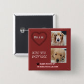 Red Halo Pet Memorial Tribute Button (Vorne & Hinten)