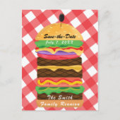 Red Hamburger Summer Cookie Barbecue GRILLEN Party Ankündigungspostkarte (Vorderseite)