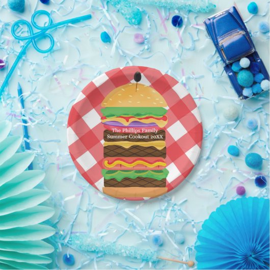 Red Hamburger Summer Cookie Party Custom Pappteller (Party)